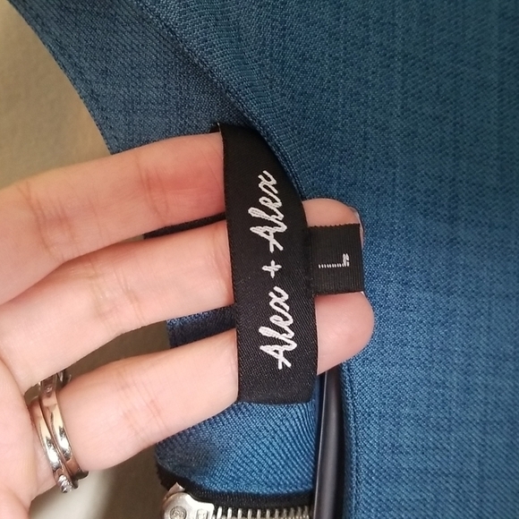 Alex + Alex Blue Short Sleeve Sheath Dress Size Large - Picture 9 of 10